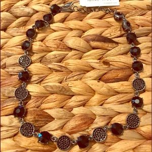 Nine West NWT black & silver necklace